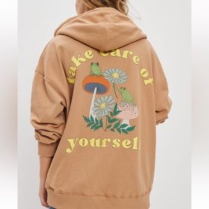 🆕 AE Oversized Graphic Zip-Up Hoodie XS/S